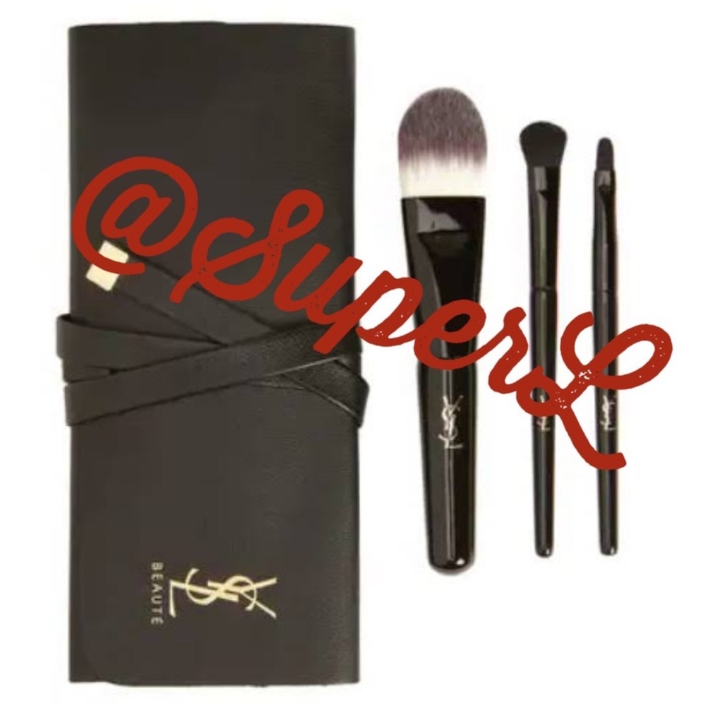 YSL Yves Saint Laurent Black Makeup Brush Eyeshadow Foundation Lipstick Bag